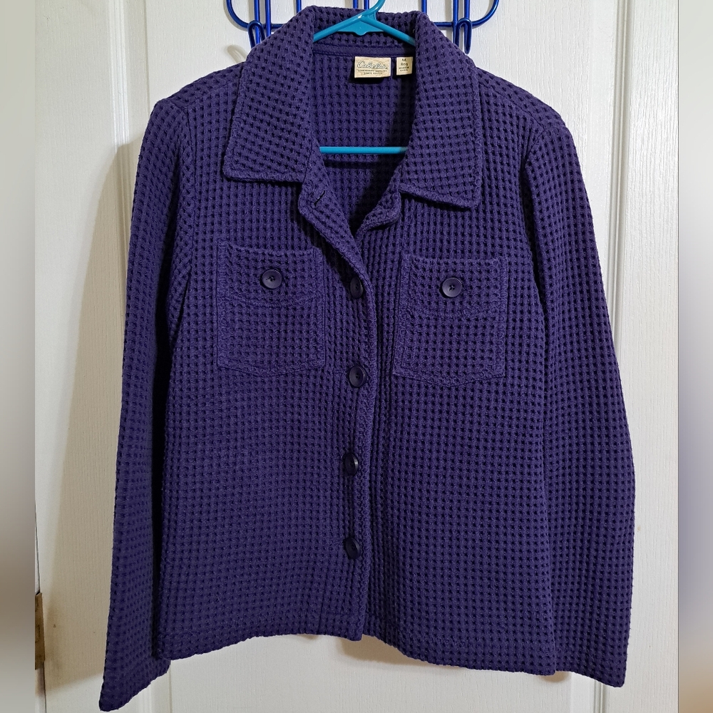 Cabelas Waffle Weave Purple Jacket Size Medium
